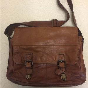 Fossil leather messenger bag